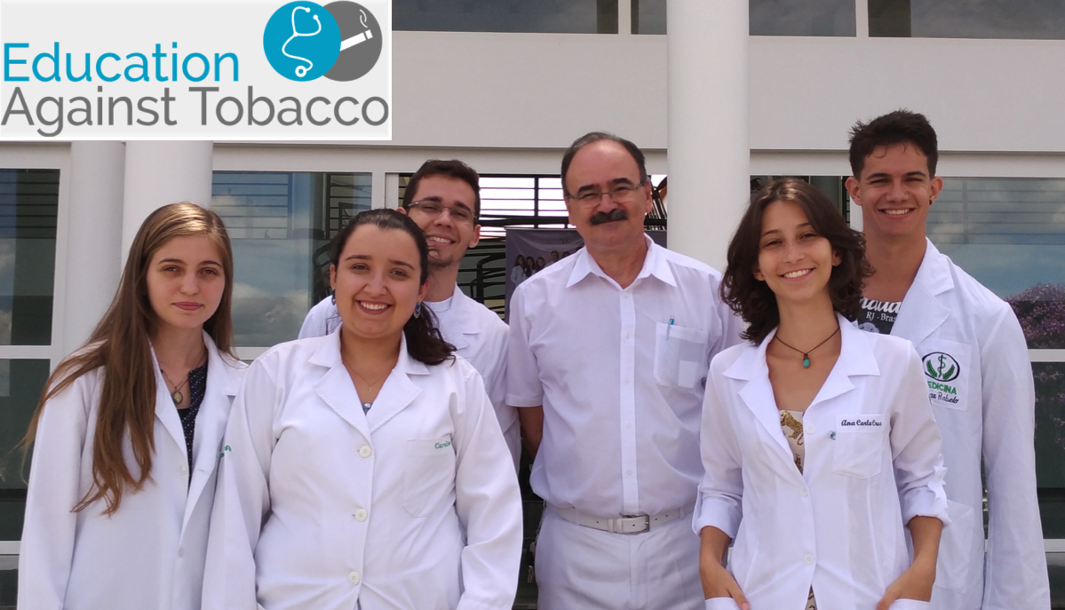 From left to right: students Bianca Lisa, Carol Mendonça and Ricardo Miranda, Prof. Dr. Olber Faria (supportive faculty), students Ana Oliveira and César Rabelo. School of Medicine at University of Itaúna (UIT), Brazil.